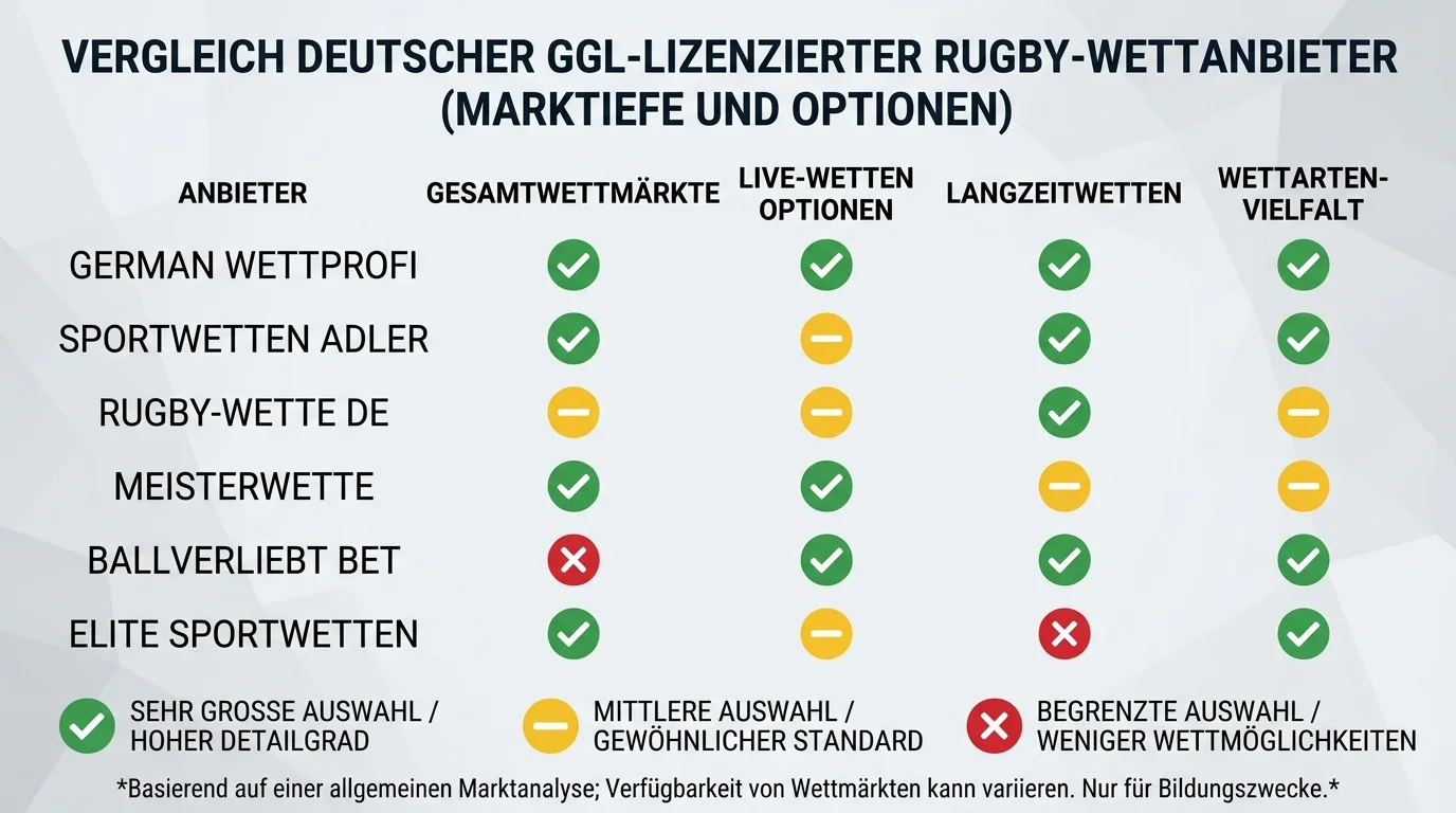 Deutsche Wettanbieter für Rugby Championship – GGL-lizenzierte Buchmacher mit Markttiefe-Bewertung