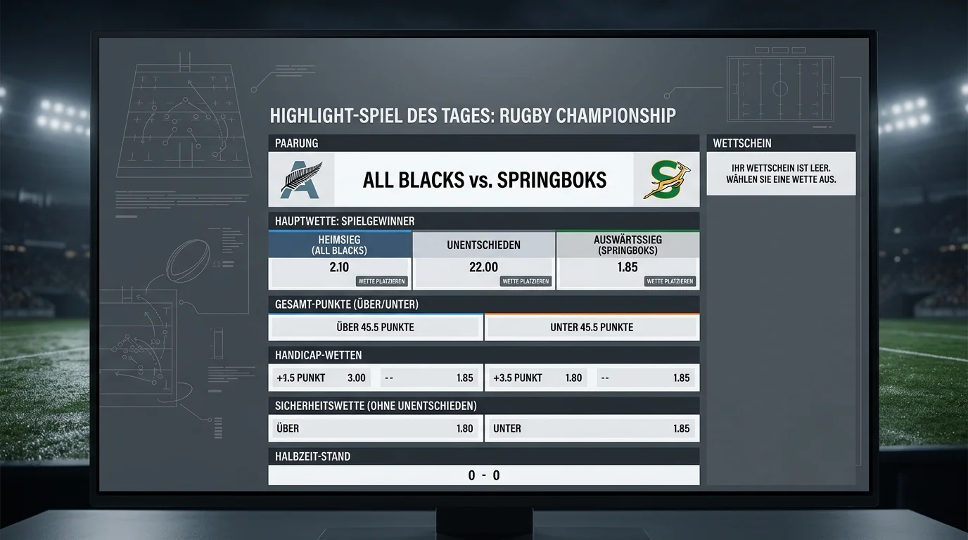 All Blacks gegen Springboks Rugby Championship Schlüsselduell – Wettmarkt-Analyse für das größte Südhalbkugel-Duell