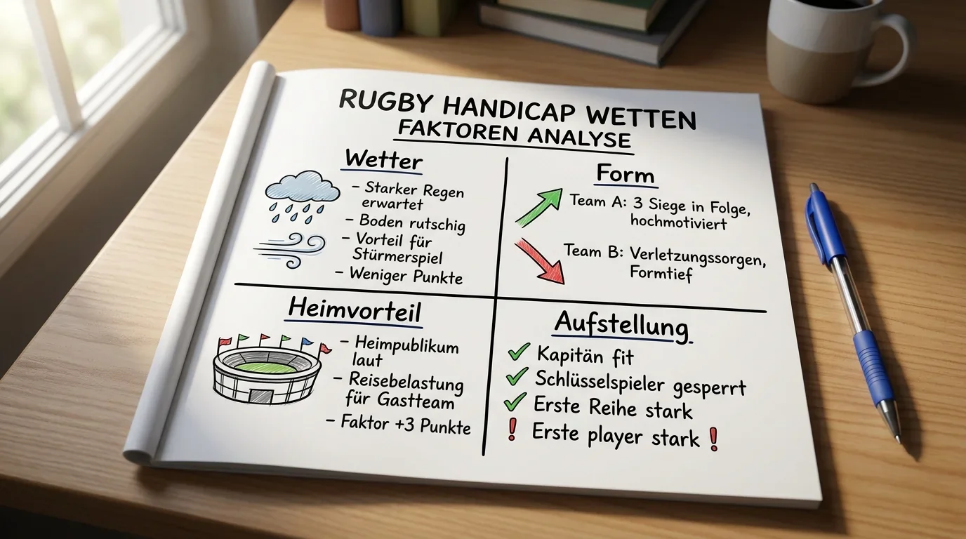 Faktoren für Rugby Handicap Spread-Analyse – Wetter, Form, Heimvorteil und Aufstellung