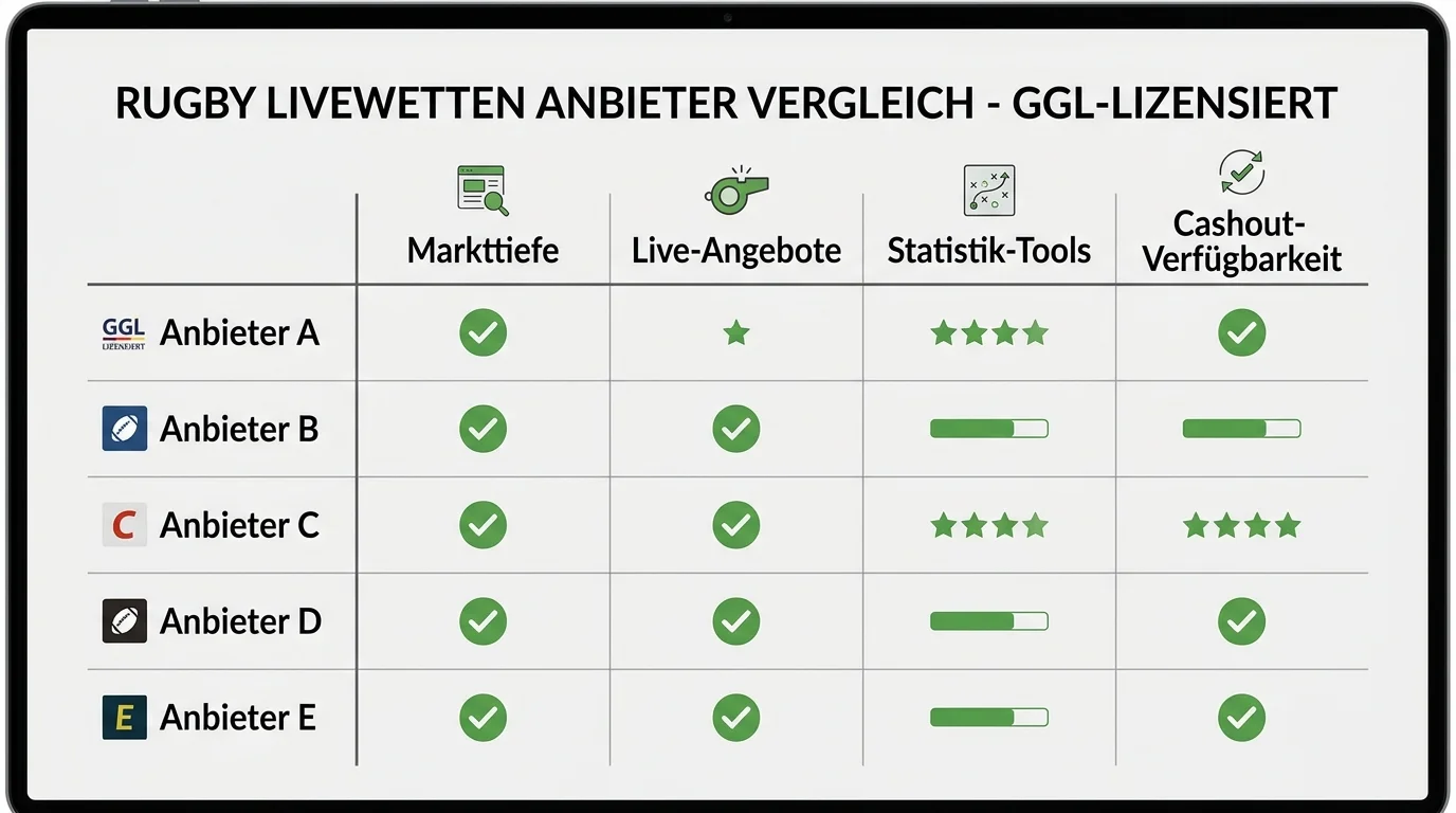 Vergleich der besten Rugby Livewetten Anbieter in Deutschland mit GGL-Lizenz