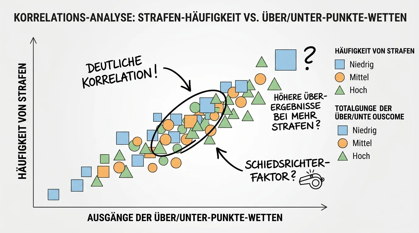 Über-Unter-Wetten Rugby Schiedsrichter – Grafik zur Korrelation von Penalty-Häufigkeit und Total-Punkte-Linie