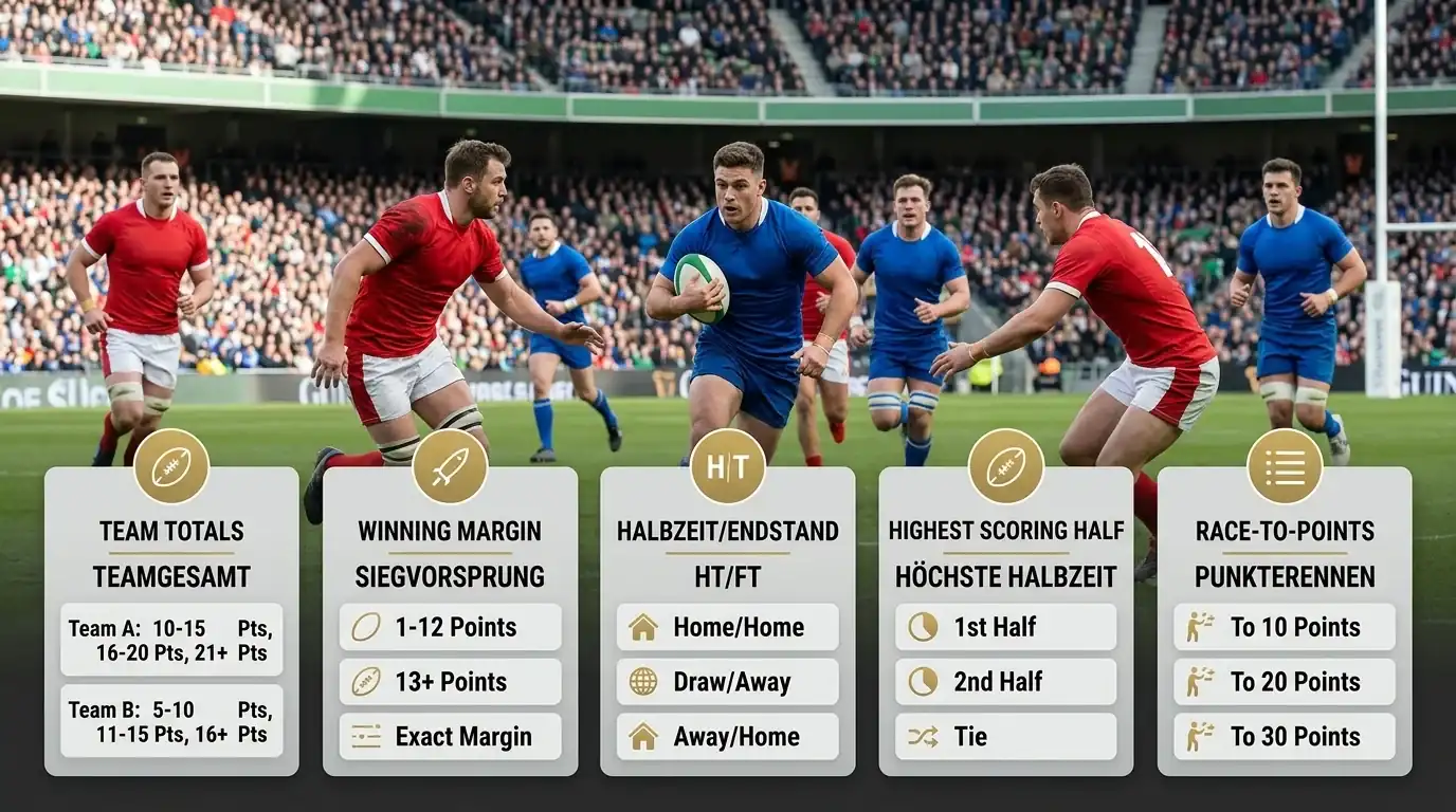 Rugby Spezialmärkte – Team Totals, Winning Margin und Halbzeitwetten erklärt