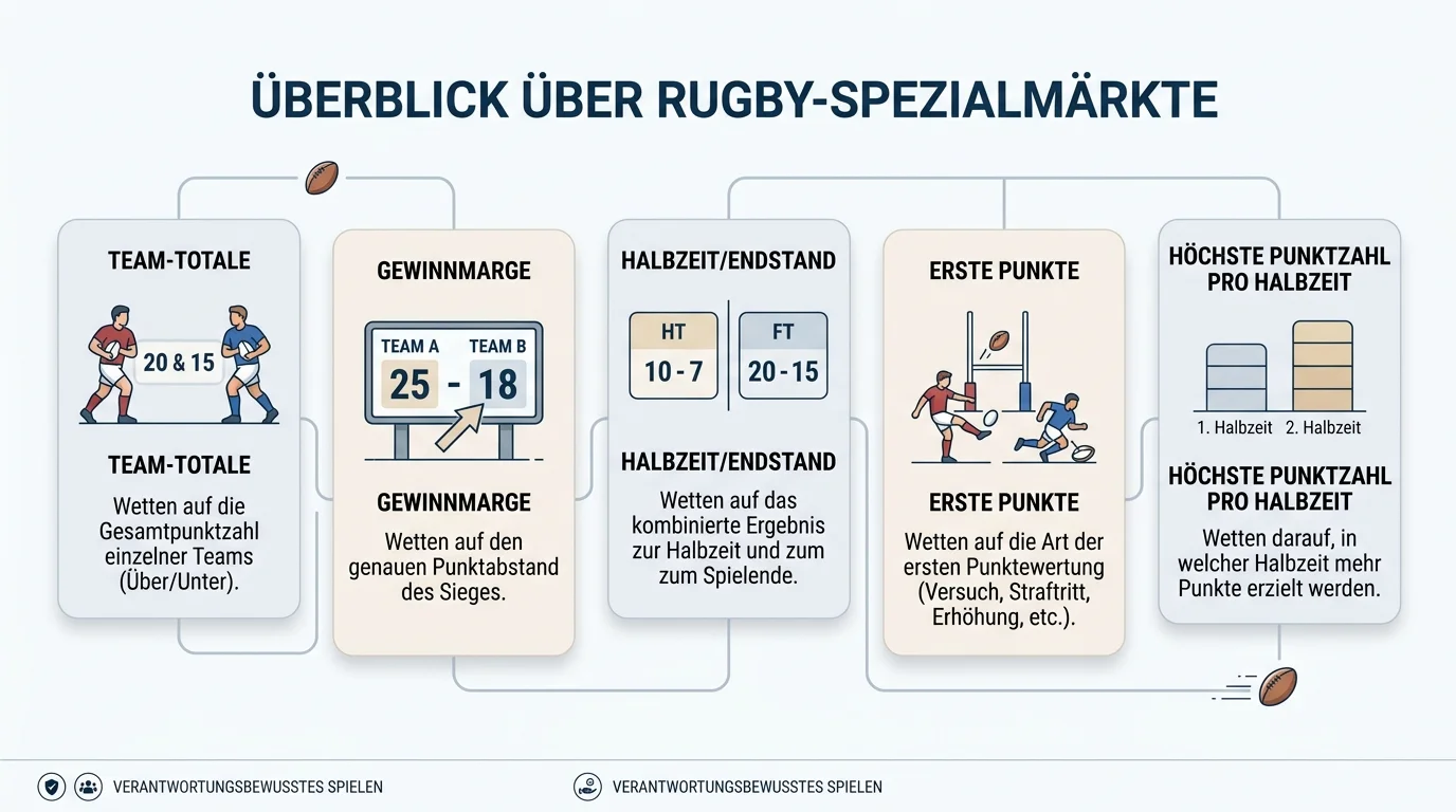 Überblick über Rugby Spezialmärkte jenseits von Handicap und Über Unter