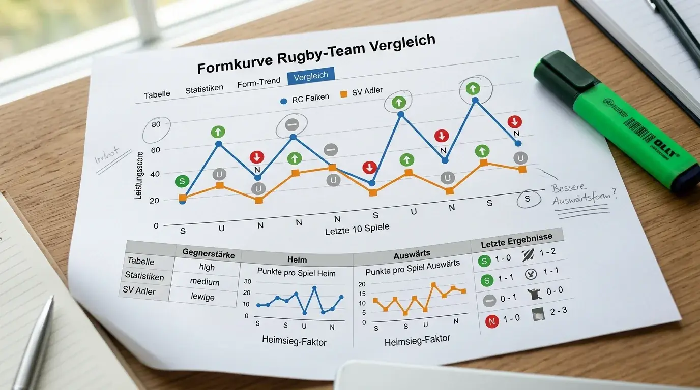 Formkurven und Heim-Auswärtsdaten für Rugby Union Wetten auswerten