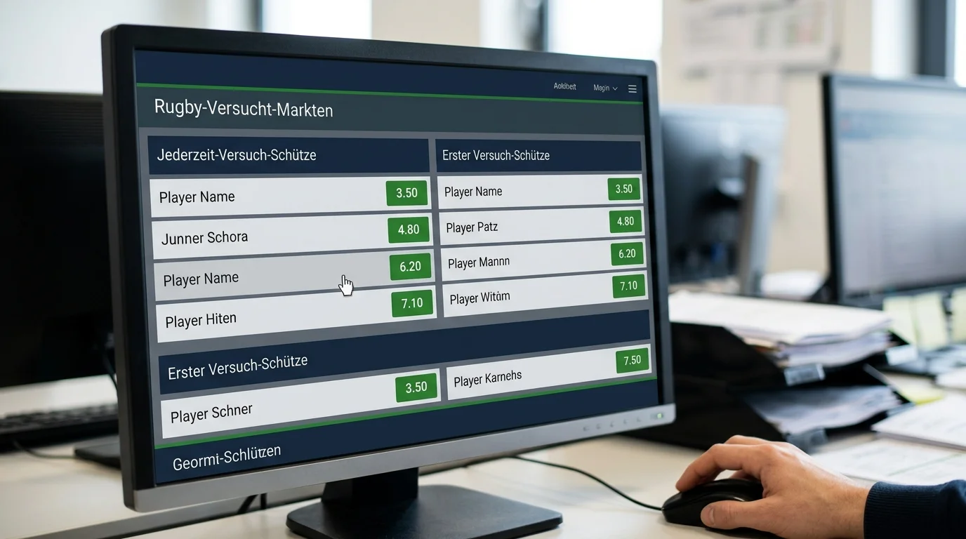 Try-Scorer-Marktstruktur beim Rugby Union – Anytime Try Scorer, Erster Versuch-Schütze und weitere Wetttypen
