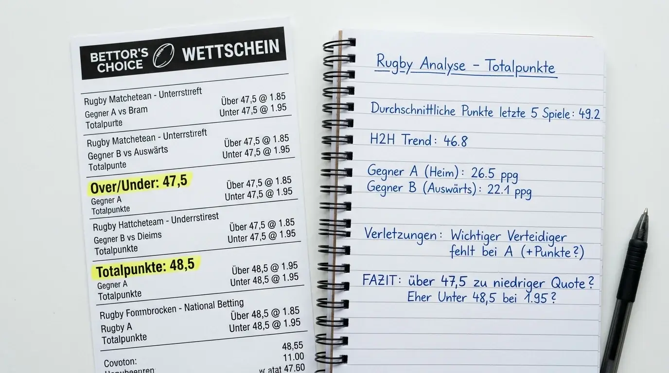 Total-Punkte-Linien bei Rugby Union Wetten – typische Bereiche zwischen 40 und 50 Punkten erklärt