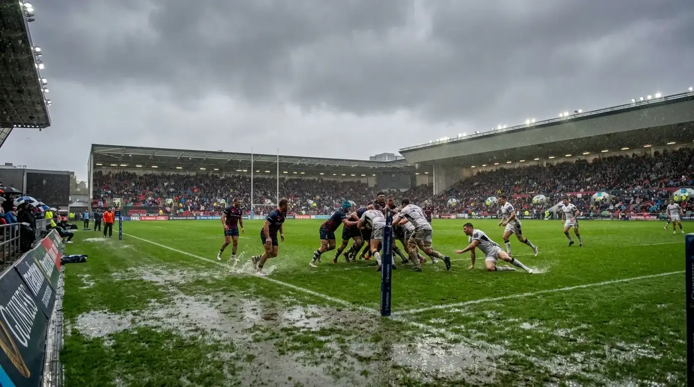 Wettereinfluss auf Rugby Über/Unter Wetten – Regen und Wind reduzieren Try-Quote und Gesamtpunktestand