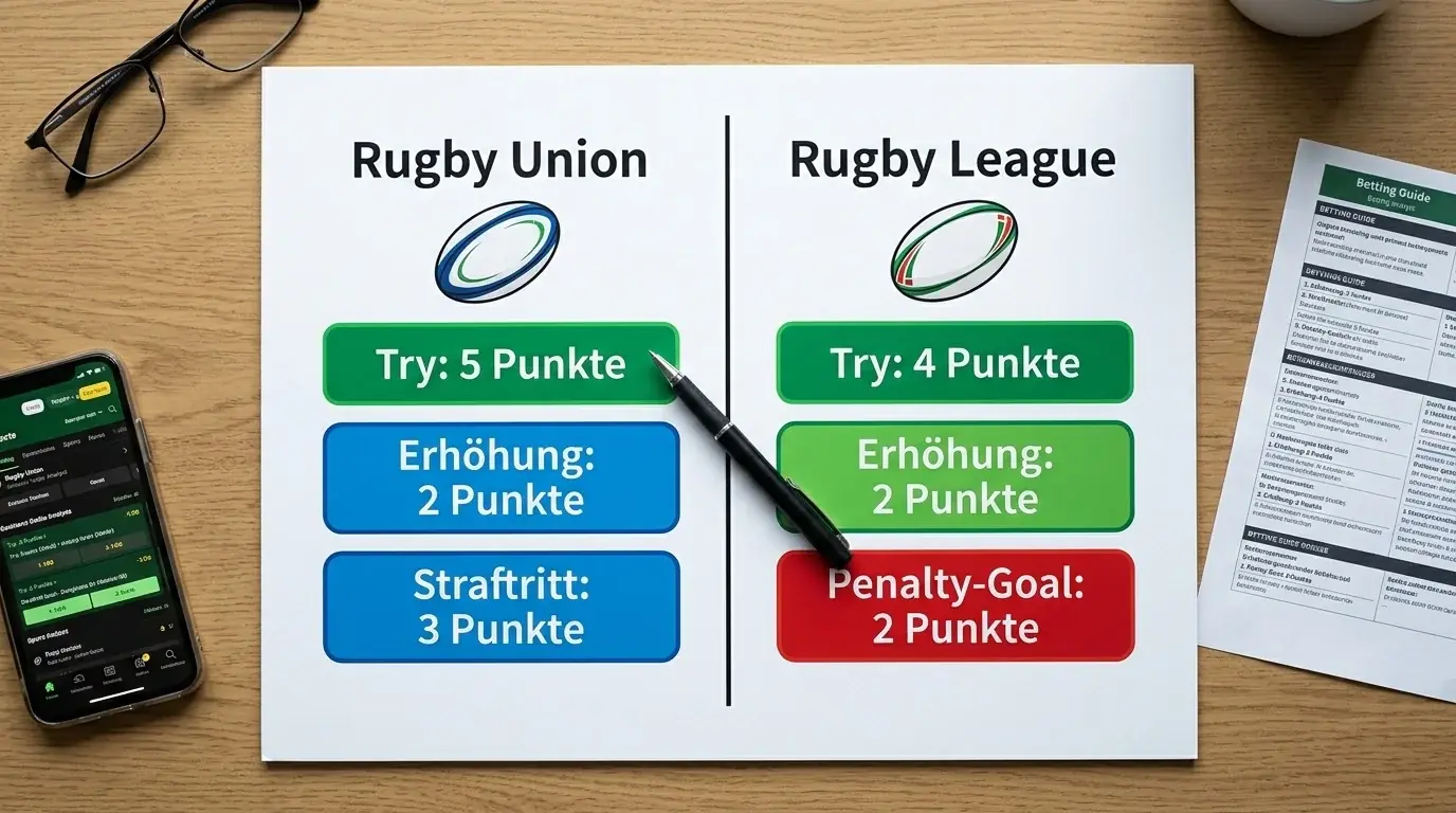 Rugby Union und Rugby League Punktesystem im Vergleich – Try-Wert, Conversion, Penalty und Drop Goal