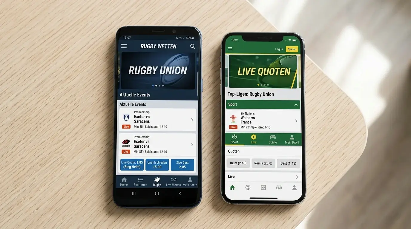 Rugby Wetten App Anbietervergleich – iOS Android Funktionsumfang bei GGL-lizenzierten Sportwetten-Apps