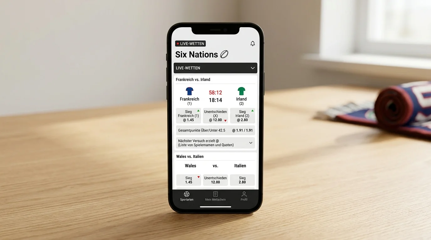 Rugby Wetten App – Mobile Rugby Union Wetten auf Smartphone mit iOS und Android Anwendungen der besten Anbieter 2026